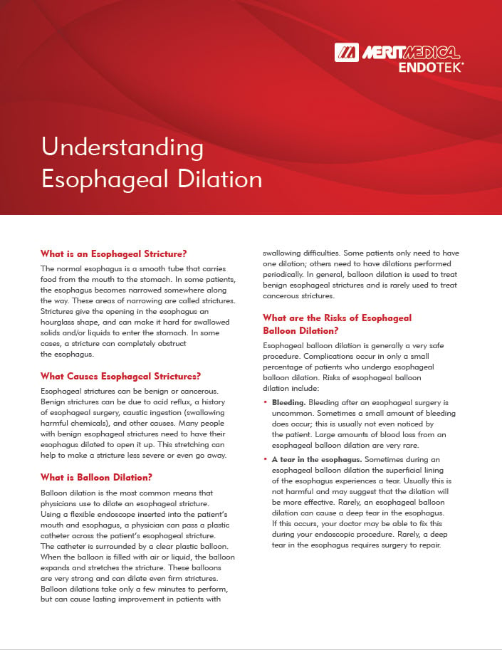 Esophageal Dilation - Patient Brochure - Merit Endotek
